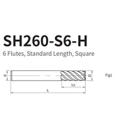 G-SH260-S6-H  6 Flutes, Standard Length, Square - Big-tools Industrial Supply Tools for Metal Cutting
